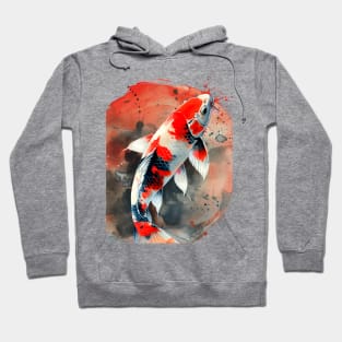 Koi Pond: Showa Sanshoku Koi captivating in their endless variety on a light (Knocked Out) background Hoodie